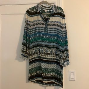 DVF dress. Long sleeve. Tie at waist